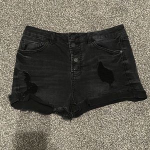 Black Jean Shorts